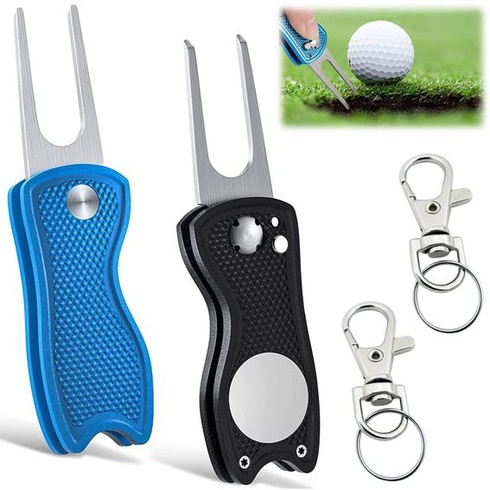 LBING Golf Divot Repair Tool 2 ks Golf Divot Repair Vyskakovacie tlačidlo as Ballmarkerom Náradie na