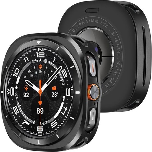 Amizee 2 v 1 kovové púzdro kompatibilné s Samsung Galaxy Watch Ultra 47mm, tvrdý PC odolný proti