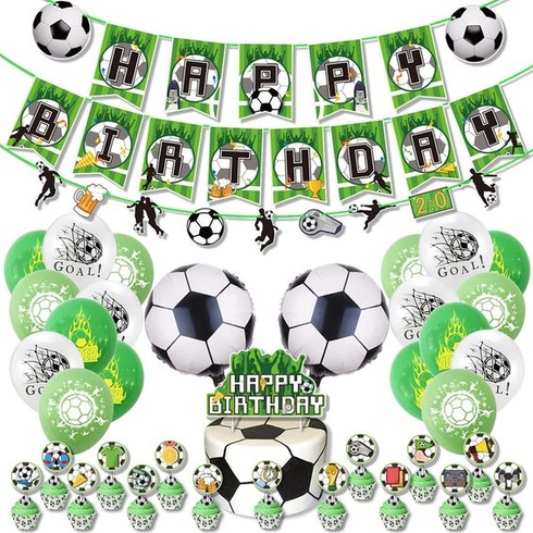 SWZY Balení 40 ks narozeninových fotbalových dekorací, dekorací na fotbalovou párty, balónků na
