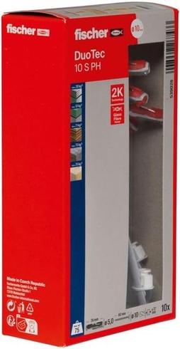 fischer DuoTec 10 S PH, kolísková kotva s kolíkovou hlavou, 2-zložková kotva, dutinová kotva pre
