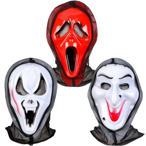 Qpout 3 kričiace masky pre dospelých/deti, strašidelné halloweenské masky, anonymná maska s cosplay