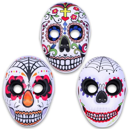 Balíček 3 strašidelných masek Qpout pro dospělé, hororová maska Halloween Skull Mask, maska