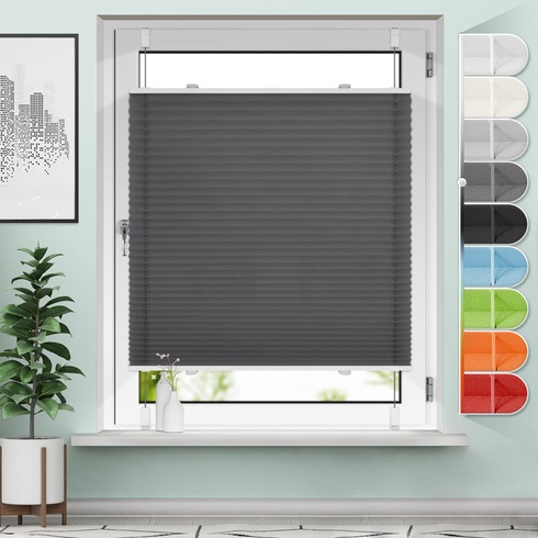 Sanfree plisovaná roleta Klemmfix bez vŕtania antracit 45x100cm (ŠxV) vrátane upínacieho držiaka
