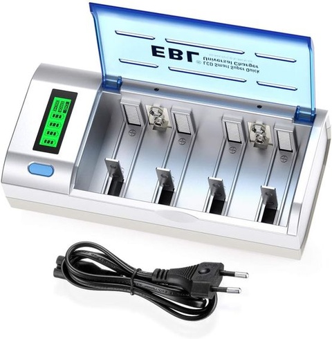 Univerzálna nabíjačka LCD EBL 906 pre AA/HR6, AAA/HR3, C/HR14, D/HR20, dobíjacia, NI-MH NI-CD, s