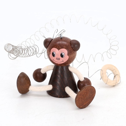 Dřevěná opice na pružince Hess-Spielzeug