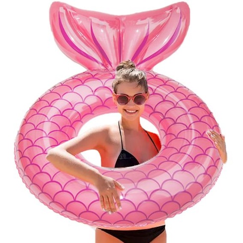 Nafukovací plavecký kruh Pink Fishtail Nafukovací mořský bazén Dospělý, nafukovací a plovoucí