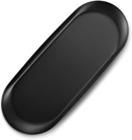 ecooe nerezový dekoračný podnos Extra veľký 30 x 12 cm Servírovací tanier Dekoračný tanier Čierny