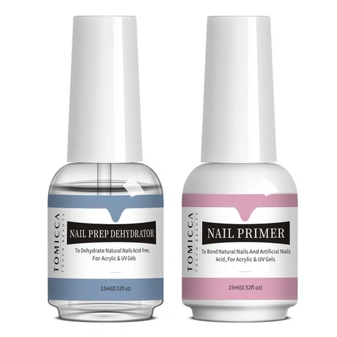 TOMICCA Primer na gelové nehty & Dehydratační sada na nehty, 2 x 15 ml Profesionální rychlé sušení