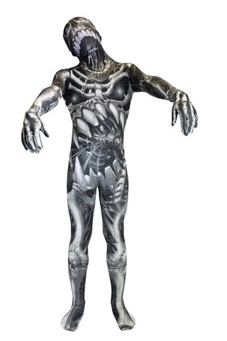Morphsuits Dětský kostým kostlivce, maškarní šaty Monster na Halloween a karneval - L (120-137 cm)