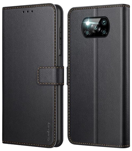 Púzdro na mobil Ganbary pre Xiaomi Poco X3 Pro / X3 NFC púzdro, prémiové kožené púzdro flipové