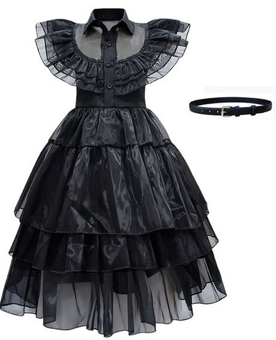 LCXYYY Středeční kostým Dívčí Cosplay Addams Family Wednesday Nevermore Academy Gotický styl