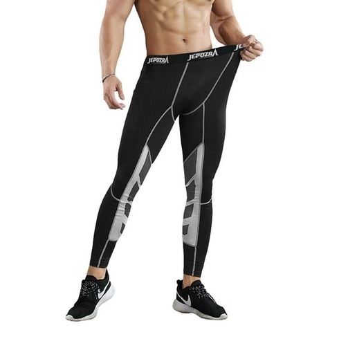 JEPOZRA pánské legíny, sportovní punčochové kalhoty kompresní fitness kalhoty, základní kalhoty