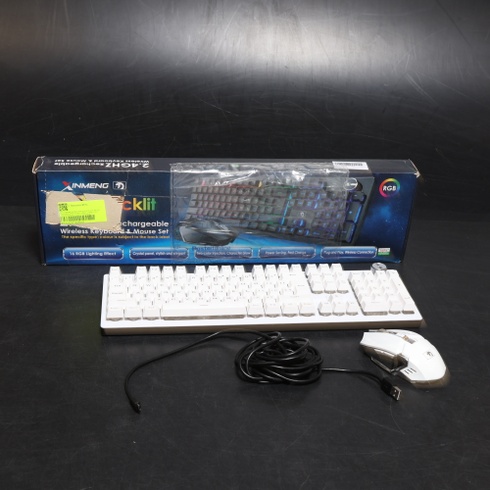 Bílá herní klávesnice s myší Felicon 620