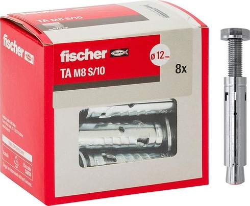 fischer - Násuvná kotva pro těžké upevnění TA M8 S/10 z pozinkované nerezové oceli, se