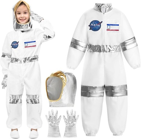 MAXHJX Kostýmová kombinéza astronauta pre deti: Vesmírna kombinéza pre deti Kostým astronauta NASA