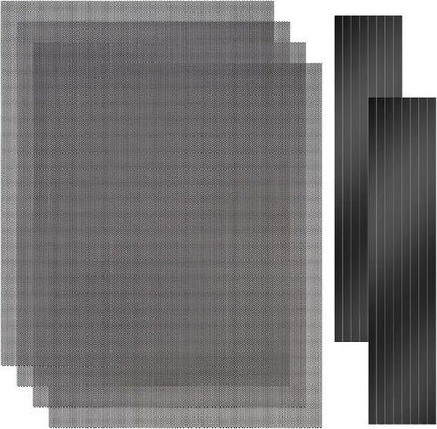 YSSHUI [4 ks] 400 x 300 mm DIY PC kryt prachový filter s otvorom 1,2 mm, PVC prachotesný sieťový