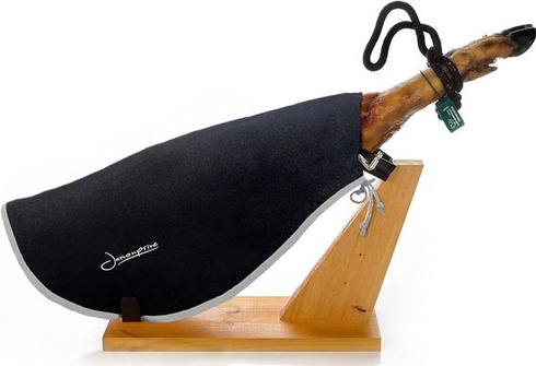 Potah na šunku černý s šedým okrajem Jamonprive - ideální jako potah na šunku Serrano nebo Iberico