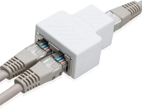Zásuvka adaptéra COVVY RJ45, adaptér rozbočovača RJ45 1 až 2 duálny port samica Cat 5/Cat 6 LAN