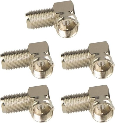 VCE Pack of 5F samec Angle Adapter 90stupňový satelitní adaptér pro anténní kabel, satelitní kabel,