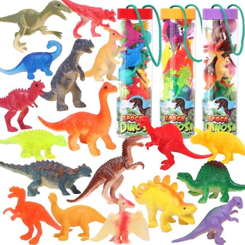 Tacobear Balení 36 hraček minifigurek dinosaurů s přenosným úložným kontejnerem Sada malých