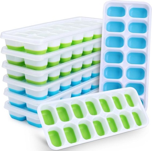 Silikónová forma na ľadové kocky s vekom bez BPA, 8 balení JRISBO tácok na ľadové kocky