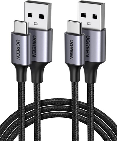 Kabel UGREEN USB C, balení 2 kusů, kabel USB-C, nylonový opletený nabíjecí kabel USB C kompatibilní