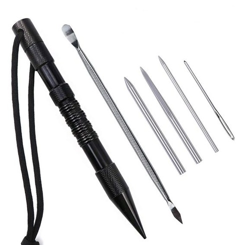 Namvo Marlin Spike so 6 šnurovacími ihlami/Fids pre Paracord alebo koženú prácu Paracord Sada FID