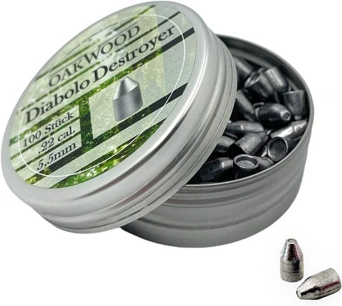 Oakwood DIABOLO špicatá hlava 5,5 mm .22 100 dielikov ničiteľ plechoviek pre vzduchovku
