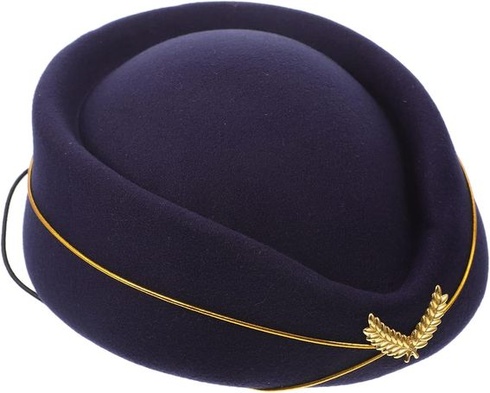 NUOBESTY Klobouk letušky Kostým letušky pro ženy Cosplay Klobouk Klobouk letušky Černý Kostým