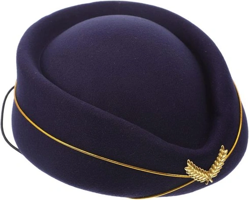 NUOBESTY Klobúk letušky Kostým letušky pre ženy Cosplay Klobúk Klobúk letušky Čierny Kostým