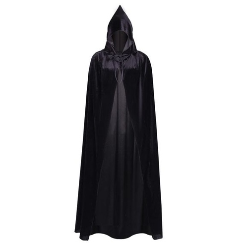 Alaiyaky černý plášť s kapucí Halloweenský plášť Velvetový plášť Upírský plášť Černý a červený