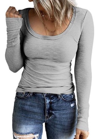 TrendiMax Dámský pulovr s dlouhým rukávem s dlouhým rukávem ke krku Elegantní topy s dlouhým
