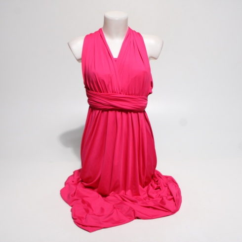 Elegantní dlouhé šaty Imekis růžové vel. M