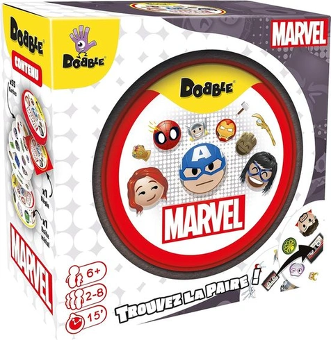 Asmodee - Dobble: Marvel Emoji Official - Stolní hry - Hra na rychlost a postřeh - Rodinné karetní