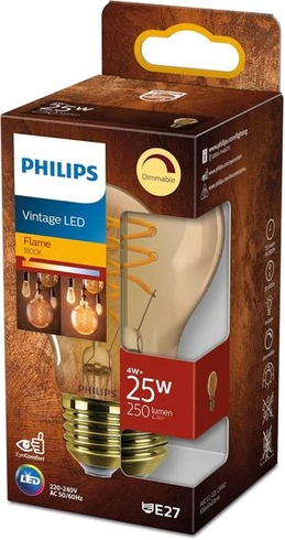 PHILIPS LED Classic E27 vintage lampa, 25 W, vintage dekorativní lampa, tvar slzy, stmívatelná,