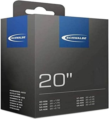 Vzduchová duše Schwalbe - jízdní kolo DV7, černá, 20 palců, 10415611, 20 x 1,50-2,40