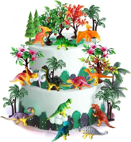 OrgMemory zakrývač dortů, stavba modelů, stromy se základnami, zvířata, dinosauři na miniatury nebo
