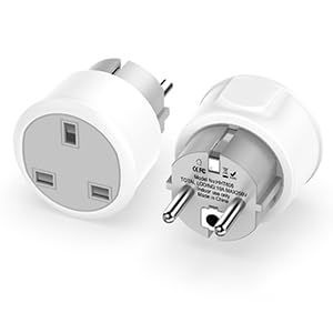 Britanski Adapter 2x adaptér Anglie Německo zástrčka, UK adaptér do EU, cestovní adaptér ...