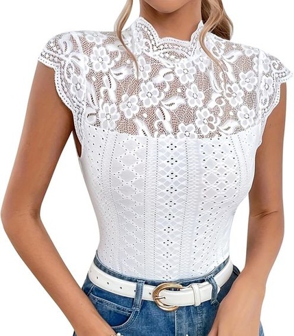 Odizli krajkové topy pro ženy, letní elegantní sexy rolák s krátkým rukávem, květinová krajka,