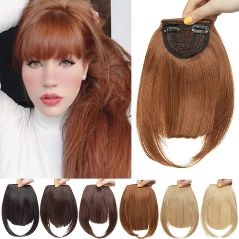 Clip in Bangs Predlžovanie vlasov so strapcami Rovné Fringe Rovné syntetické príčesky Príslušenstvo