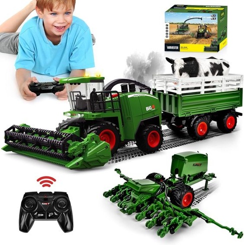 Ulikey RC kombajn, veľký diaľkovo ovládaný kombajn, RC traktor pre deti, kosačka na trávu s