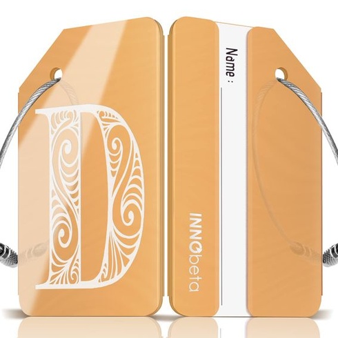 Štítek na kufr, Initial Design Visačka na kufr, Visačky na zavazadla z nerezové oceli se 2 kroužky