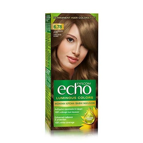 FARCOM Echo barva na vlasy s přírodním výtažkem z oliv a vitamínem C 60 ml (6,78 kakaová tmavá
