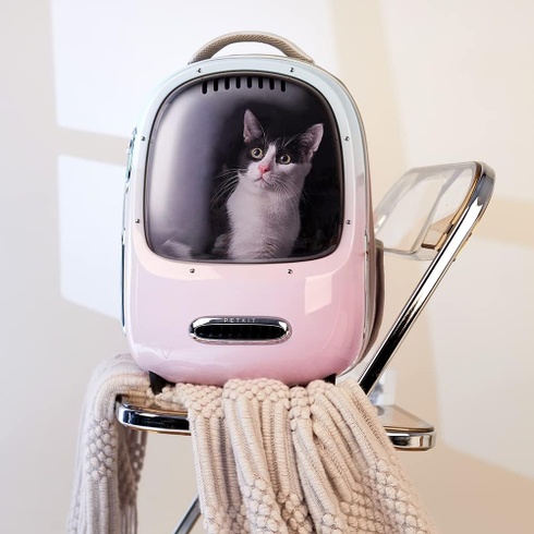 Batoh pro kočky Petkit růžový