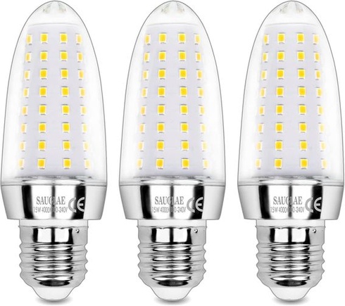 SAUGLAE 15W LED žiarovky, 120W ekvivalentné žiarovky, 4000K neutrálna biela, 1700 lm, E27 Edison