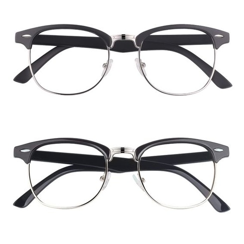 CGID 50. retro brýle pro blbečky polorámeček horn brýle styl rockabilly blbeček brýle