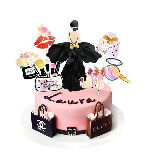 Dažďová dekorácia dáma tortu dekorácie dievča tortu dekorácie make up tortu dekorácie cupcake toppers