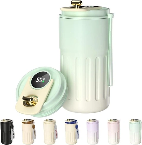 Homealexa hrnek na kávu digitální termosky 410ml 316 nerez cestovní hrnek izolovaný vakuový