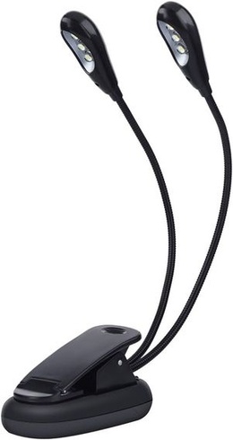 Dilwe LED světlo pro hudební stojan, nastavitelná lampa s dvojitou hlavou a USB kabelem lampa pro