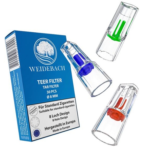 Kvalitné cigaretové filtre WEIDEBACH® 30 znižujú nepríjemné následky fajčenia, držiak na cigarety 8